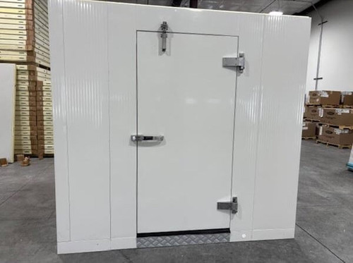 White walk-in cooler with insulated panels and floor