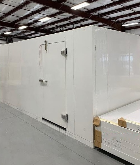 White walk in freezer with ceiling panels