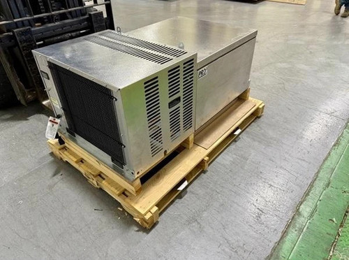 Silver medium-temp system on a pallet in a warehouse