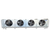 Gray evaporator with four fans front view.