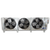 Gray evaporator with three fans front view.