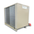 Beige condensing unit backside view.