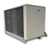 Beige condensing unit backside view.