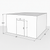 Large white drive-in cooler with sliding door and insulated panel walls