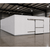 Large white drive-in cooler with sliding door and insulated panel walls