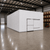 Large white drive-in cooler with sliding door and insulated panel walls