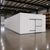 Large white drive-in cooler with sliding door and insulated panel walls
