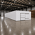 Large white drive-in cooler with sliding door and insulated panel walls
