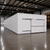 Large white drive-in cooler with hinged door and insulated panel walls