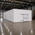 Large white drive-in cooler with sliding door and insulated panel walls