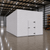 Large white drive-in freezer with hinged door and insulated panel walls