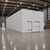 Large white drive-in freezer with sliding door and insulated panel walls