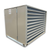 Beige condensing unit backside view.