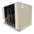 Beige condensing unit front side view showing labels.