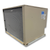 Beige condensing unit backside view.
