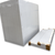 White walk-in cooler unit with closed hinged door, featuring insulated panel walls back left view