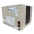 Beige condensing unit with side front view showing labels.