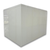 White walk-in cooler unit with closed hinged door, featuring insulated panel walls back right