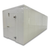 White walk-in cooler unit with closed hinged door, featuring insulated panel walls front right view
