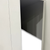 White walk-in cooler unit with closed hinged door, featuring insulated panel walls inside view