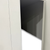 White walk-in cooler unit with closed hinged door, featuring insulated panel walls inside view