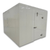White walk-in cooler unit with closed hinged door, featuring insulated panel walls front right view