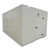 White walk-in cooler unit with closed hinged door, featuring insulated panel walls front left view