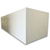 White walk-in cooler unit with closed hinged door, featuring insulated panel walls back left view