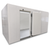 White walk-in cooler with insulated panels and floor front left door open view