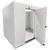 White walk-in commercial freezer with open door