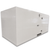White walk-in commercial freezer with closed door