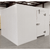 White walk-in commercial freezer with closed door view