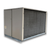 Beige condensing unit backside view.
