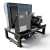 Front-left view of a used Hussmann HICA0335PSKEE 3 HP indoor condensing unit #284, an open-frame skid unit showing the black compressor, condenser fan, and control box.