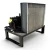 Back-right view of the used Hussmann HICA0335PSKEE 3 HP indoor condensing unit #284, showing the coil, compressor, and mounting skid.