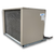 Beige condensing unit backside view.