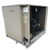 Beige condensing unit front side view showing labels.