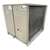 Beige condensing unit backside view.
