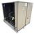 Beige condensing unit front side view showing labels.