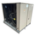 Beige condensing unit front side view showing labels.