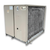 Beige condensing unit backside view.