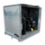 Gray condensing unit front side view showing labels.