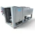 Front-left view of a used Century DS10H2 10 HP condensing unit #571, a large gray package unit raised on a steel support frame with twin roof-mounted condenser fans.