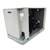 Beige condensing unit front side view showing labels.