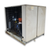 Beige condensing unit front side view showing labels.