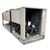 Used beige condensing unit backside view.