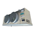 Front-left view of a used Keeprite KLP-214MES2DA167 electric defrost evaporator, a gray fan coil unit with two round honeycomb-grille fans and green inventory tag "3244".