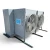 Front-left view of a used Bohn PG-2502D evaporator #3045, a gray penthouse-style fan coil unit with two large round wire-grille fans and green support legs.