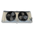 Straight-on view of the used Coldzone CM6A-442ADA evaporator #3043, showing the two large round black-grille fans.