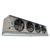Used gray evaporator with three fans front side view showing labels.